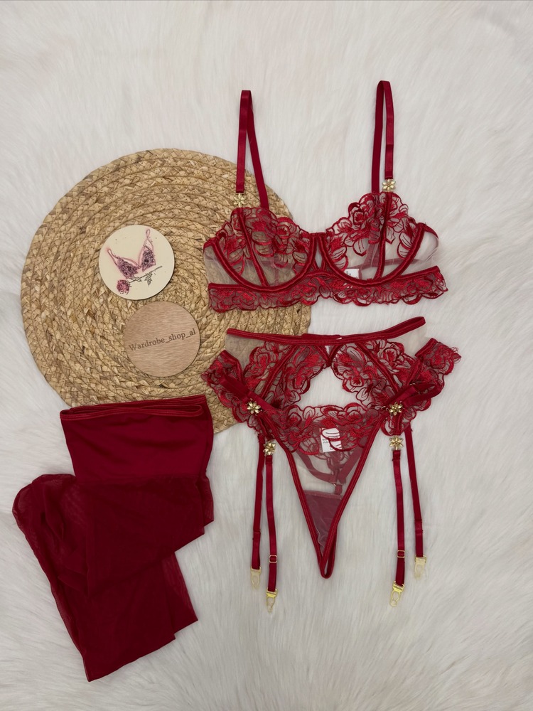 Conjunto de Lingerie Feminina  - Lace Bralette Set avaliação e preço